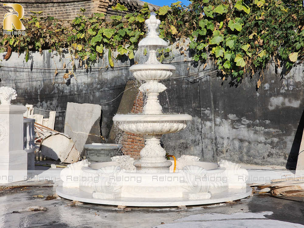 classic marble three-tier fountain