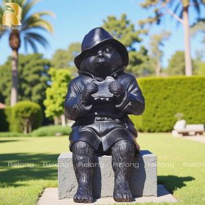 sitting paddington bear sculpture