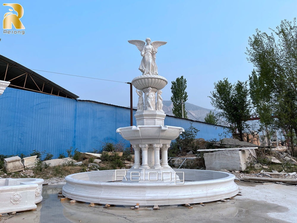 marble agel statue fountain