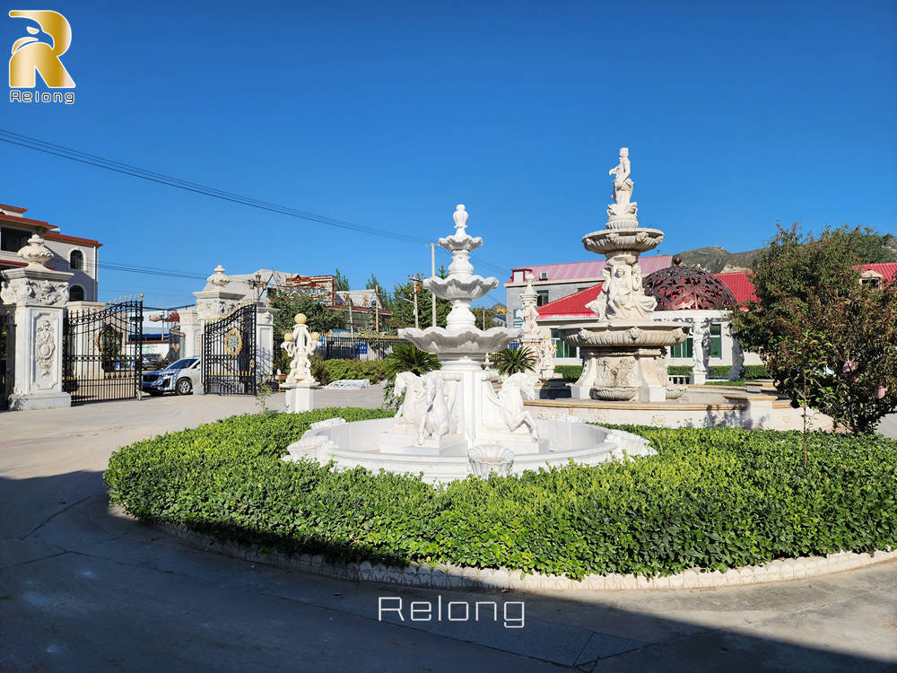 marble horse statue fountain