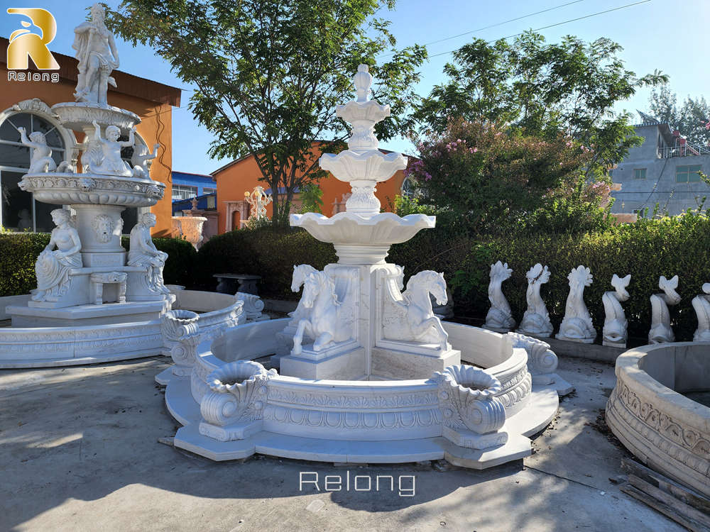 popular marble fountain with horse statue