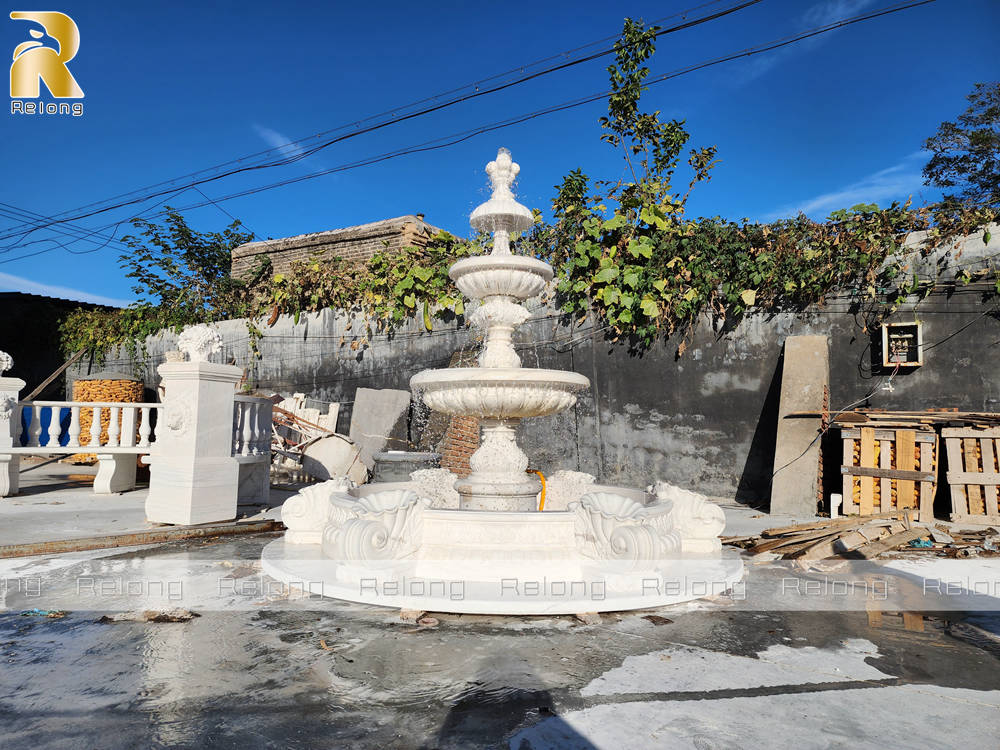 three-tier marble fountain