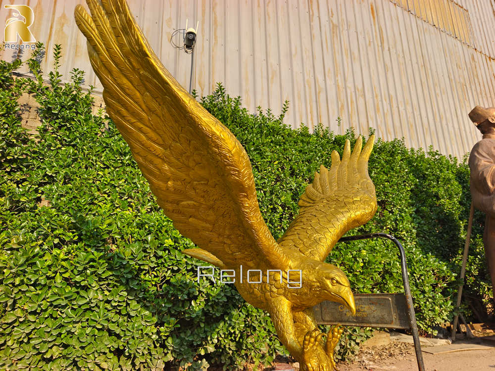bronze gold eagle sculpture