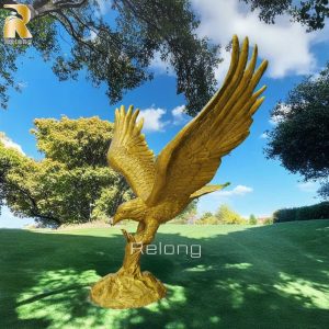 bronze golden winged eagle sculpture