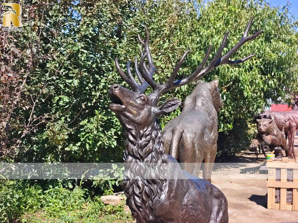 bronze red deer sculpture