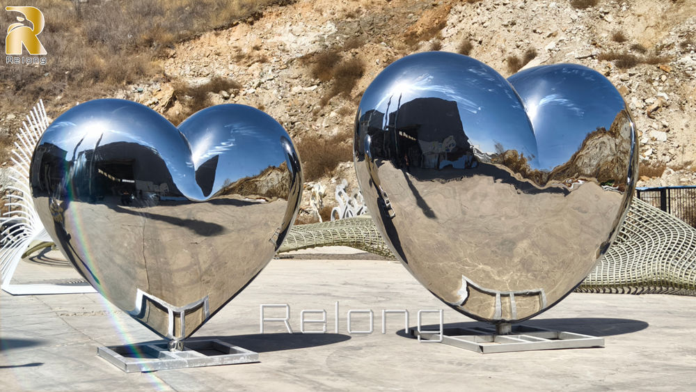 completed stainless steel heart sculpture