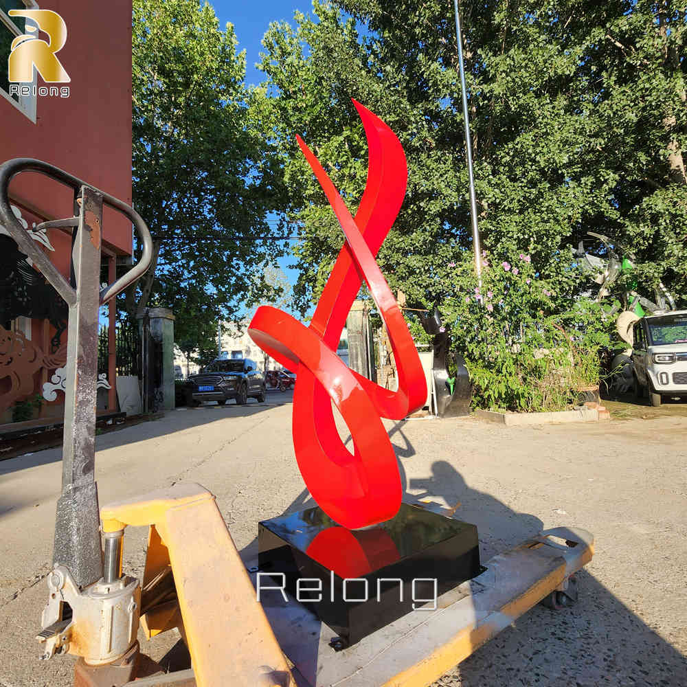 red stainless steel sculpture