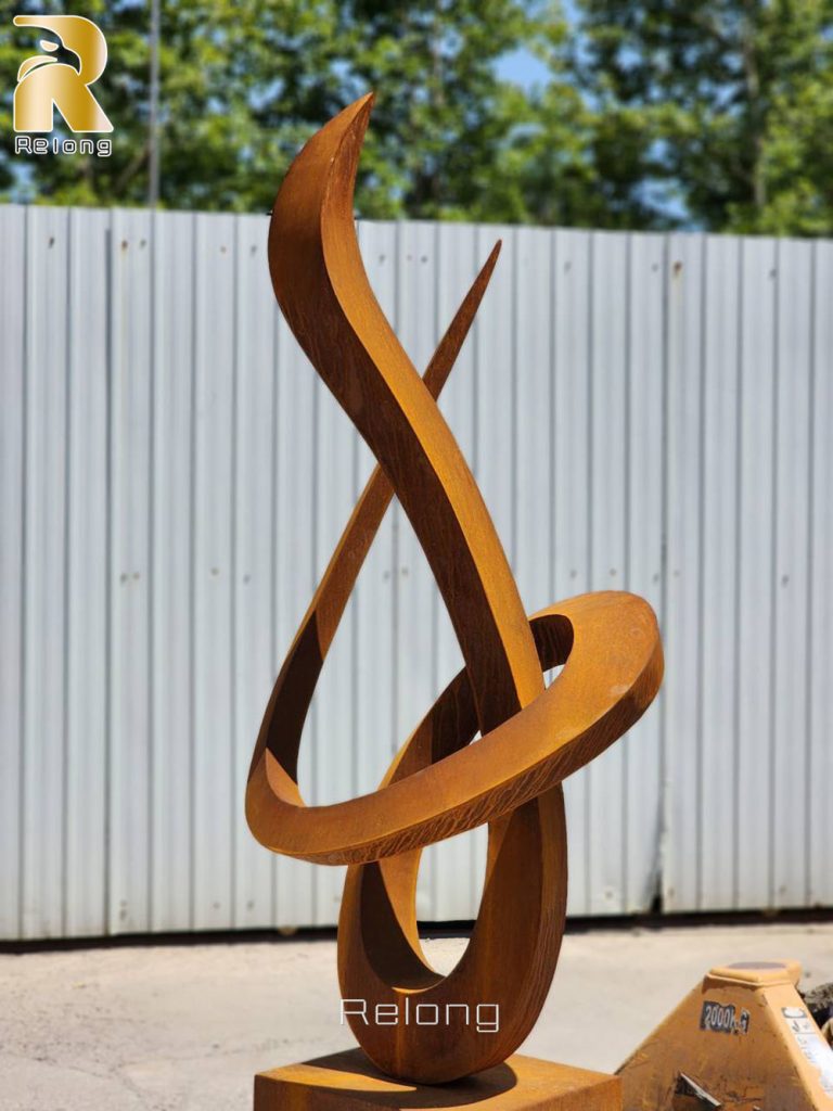 modern garden decorative corten steel sculpture