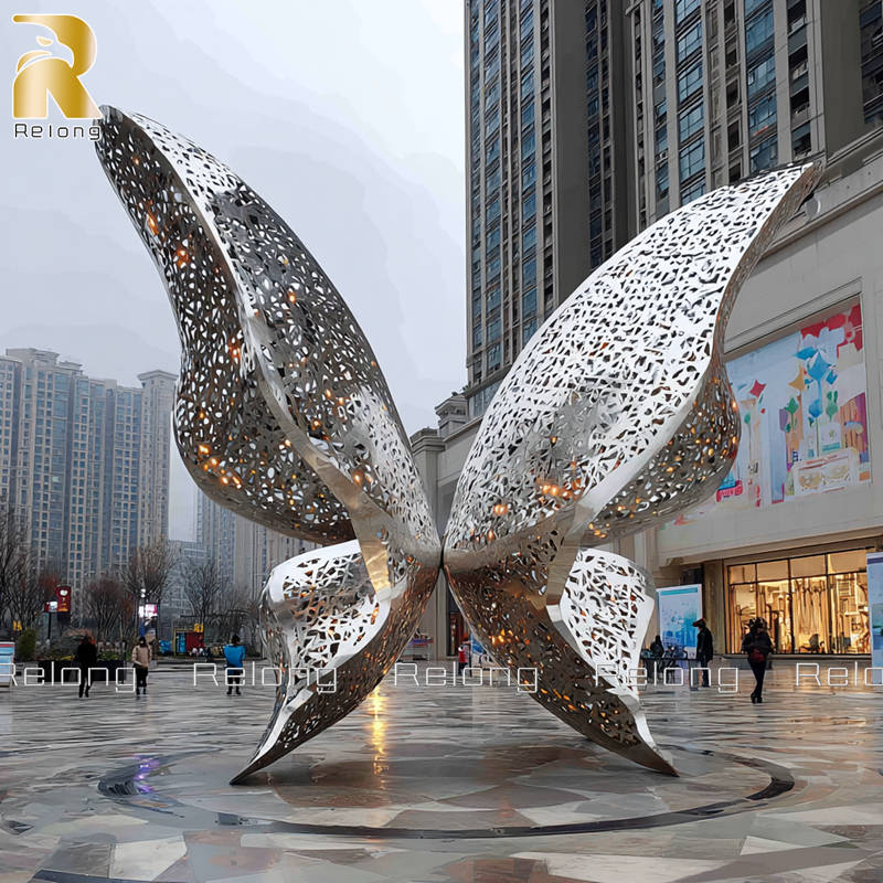 large metal butterfly for public sqaure