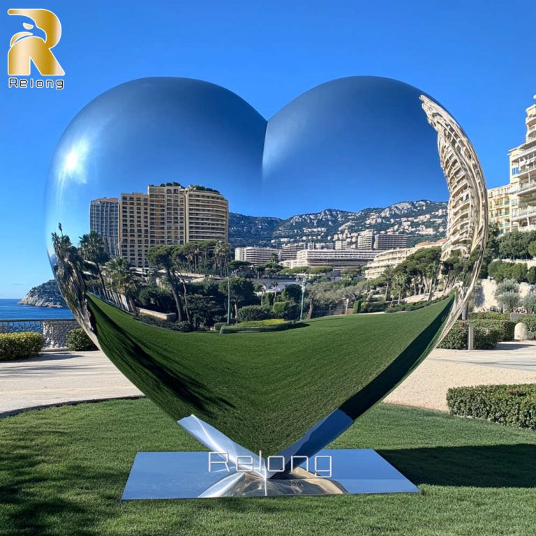 metal love heart sculpture