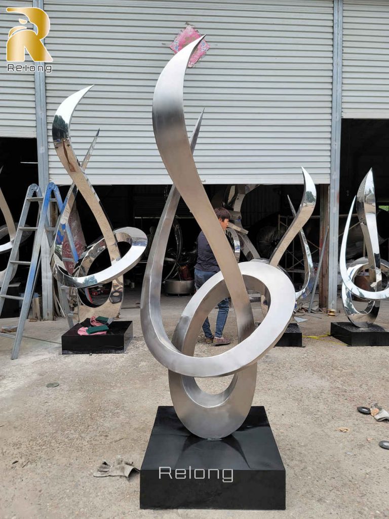 matte finish stainless steel sculpture