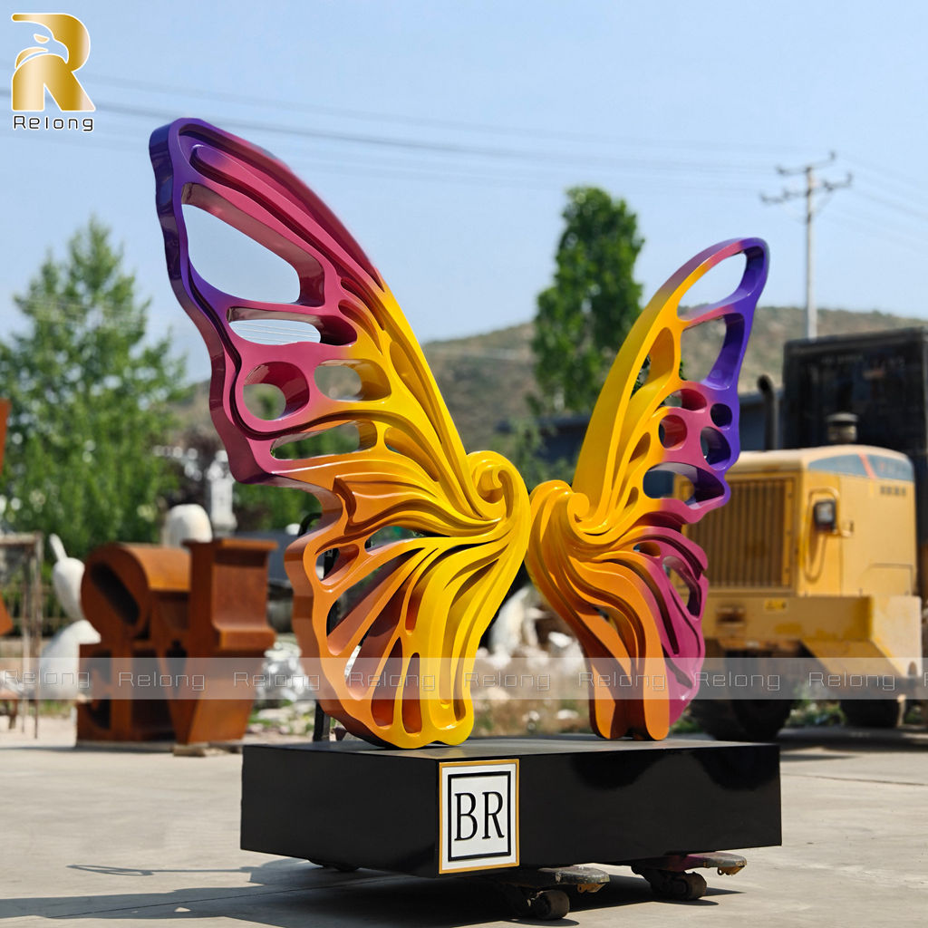 large metal butterfly sculpture