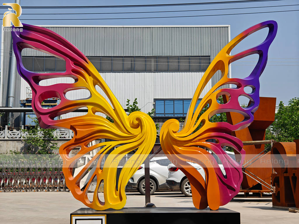 painted butterfly sculpture details