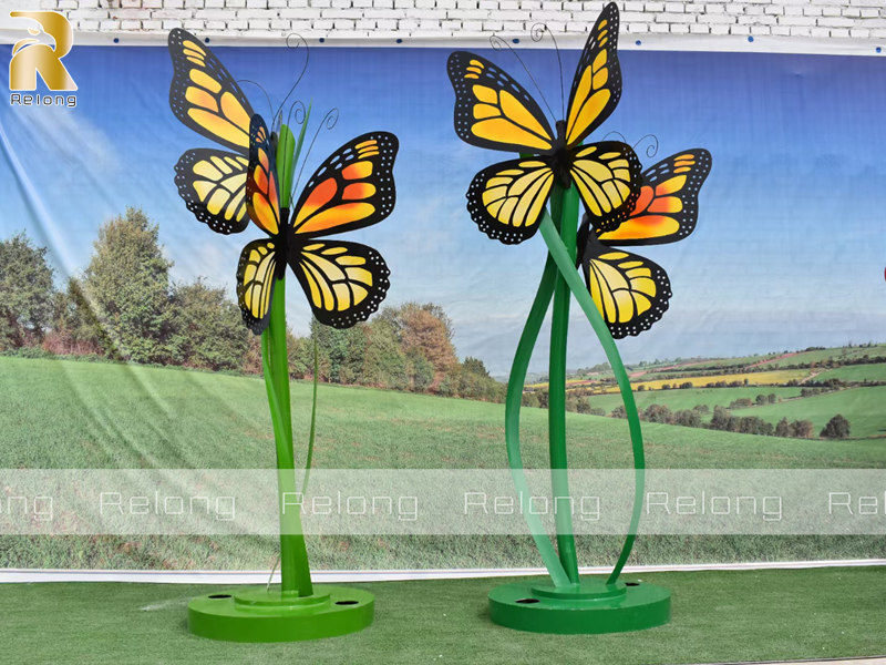 painted stainless steel butterfly sculpture