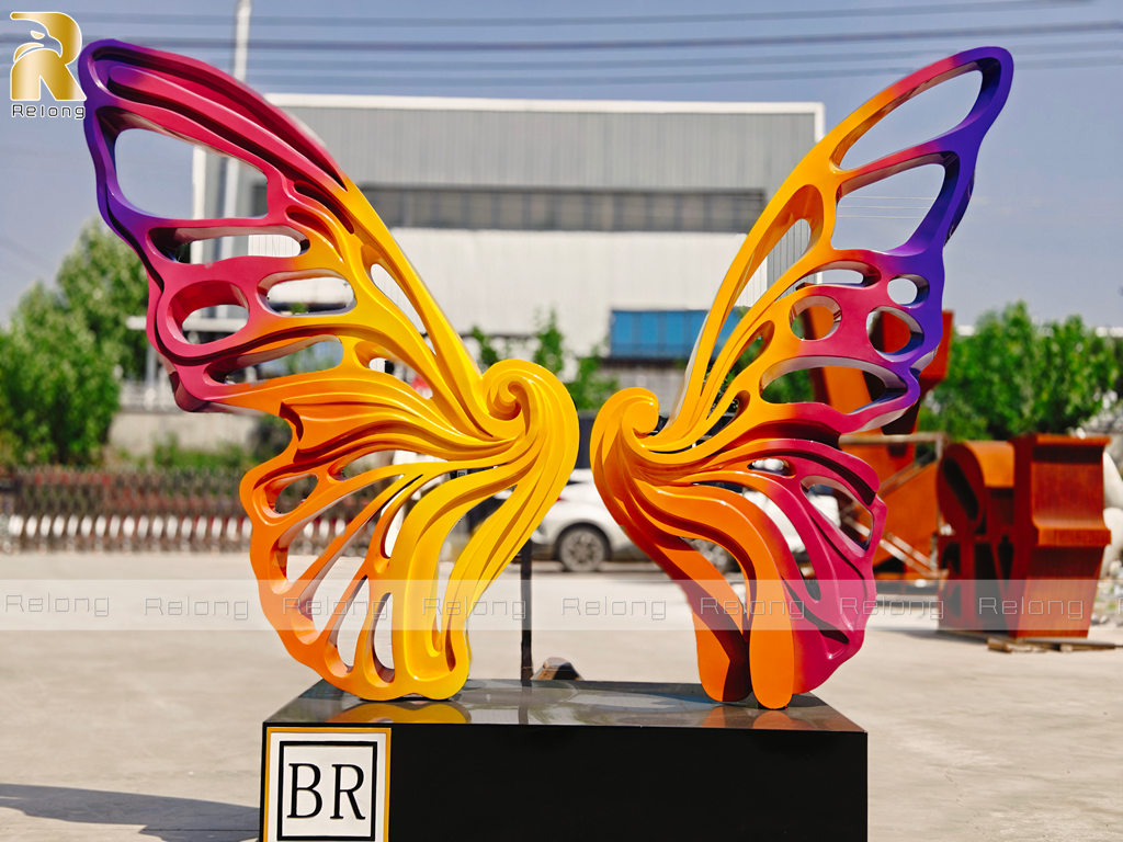 stainless steel butterfly sculpture details