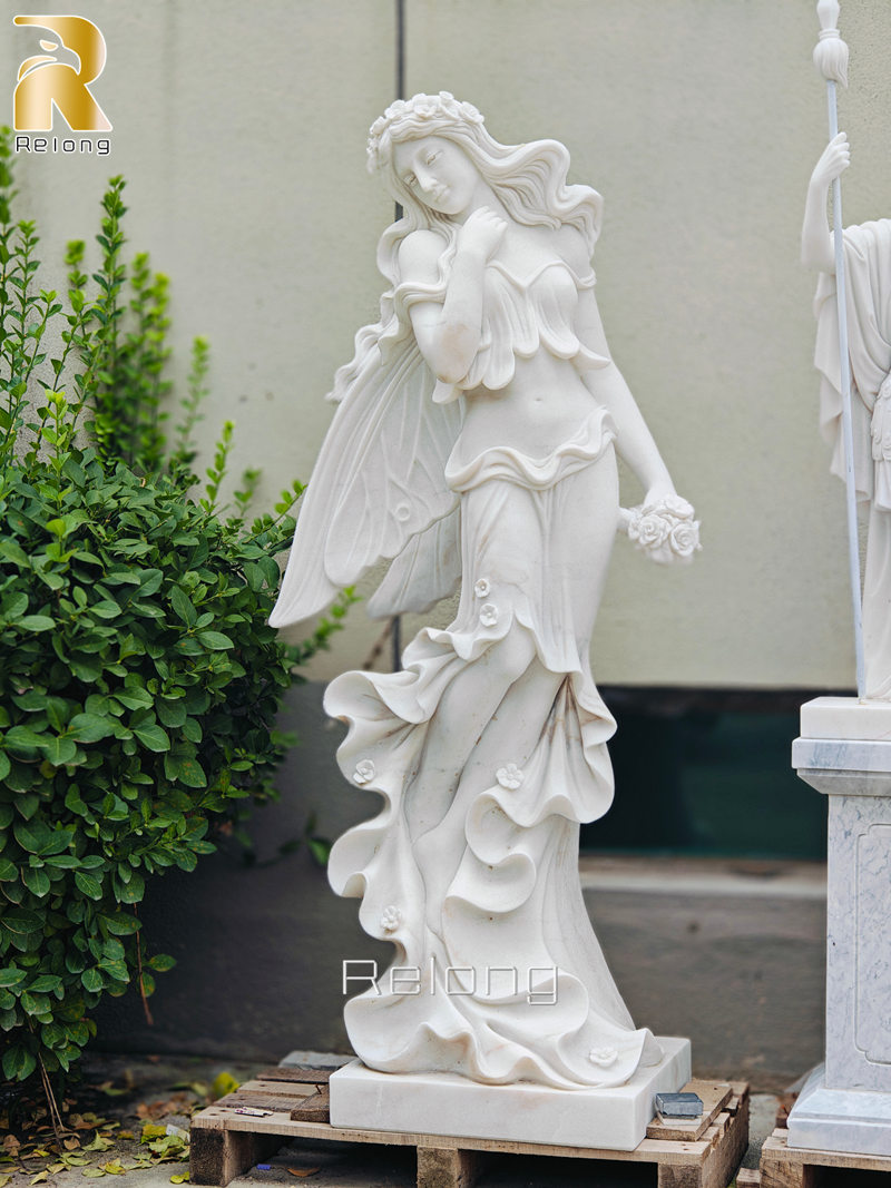 beeautiful white marble statue