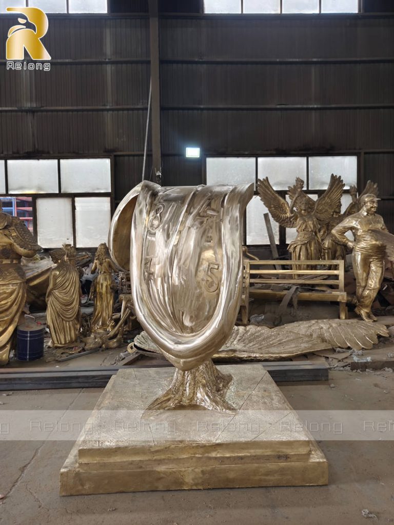 bronze cast process of dali clock sculpture