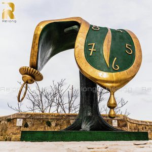 bronze dali clock sculpture