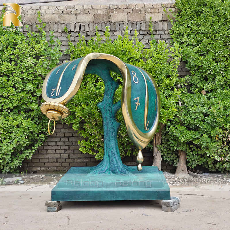 bronze dali colock sculpture