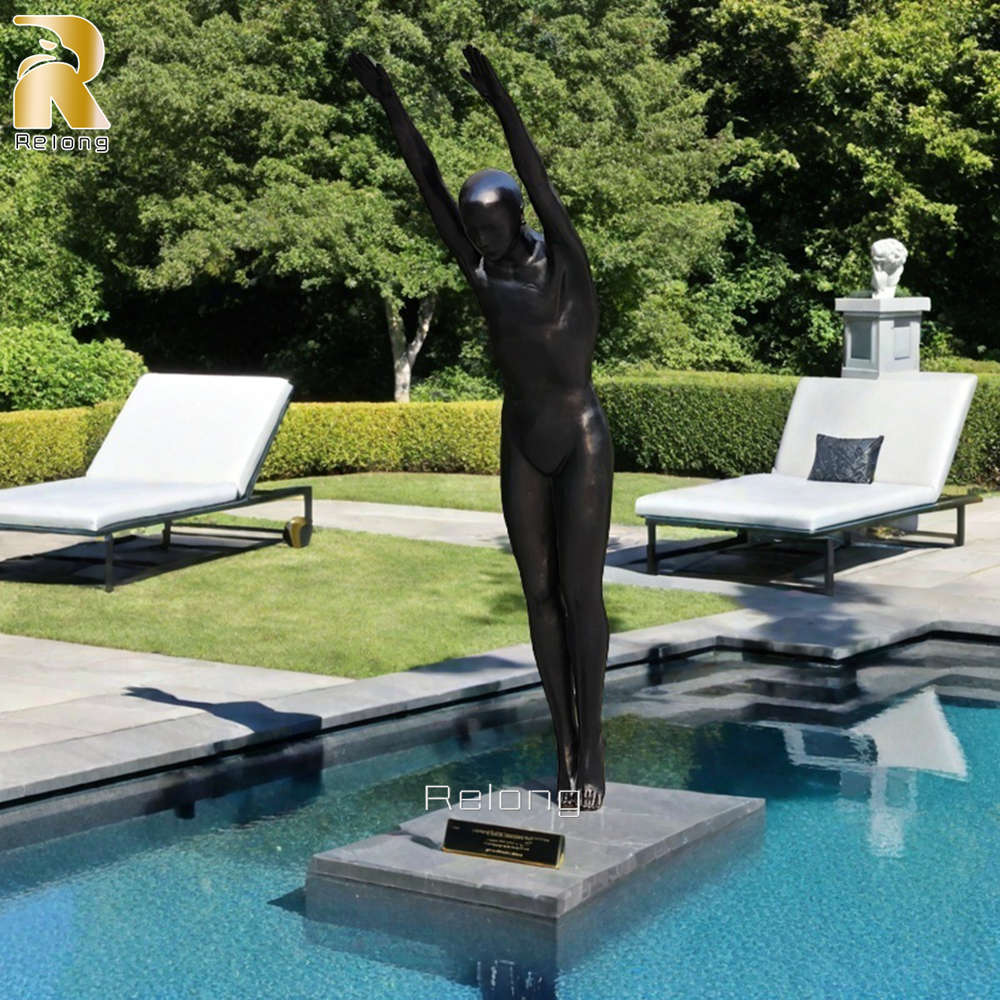 bronze diving man sculpture