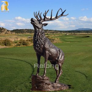life size bronze stag garden sculpture