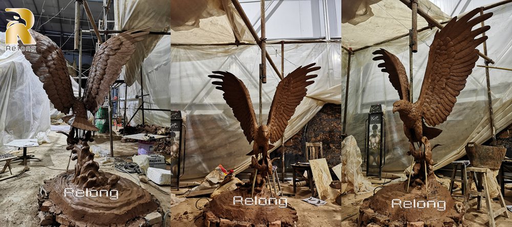 clay model of eagle statue