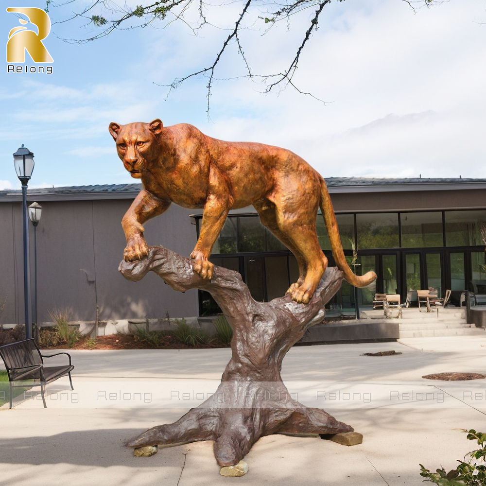 Outdoor Bronze Cougar Statue for Sale RBLS-005