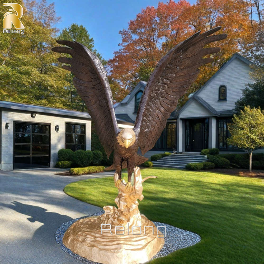 decorative large bronze eagle statue