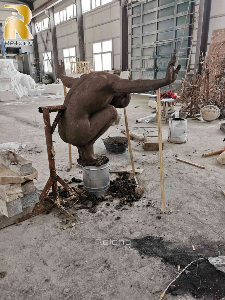 diving man clay model