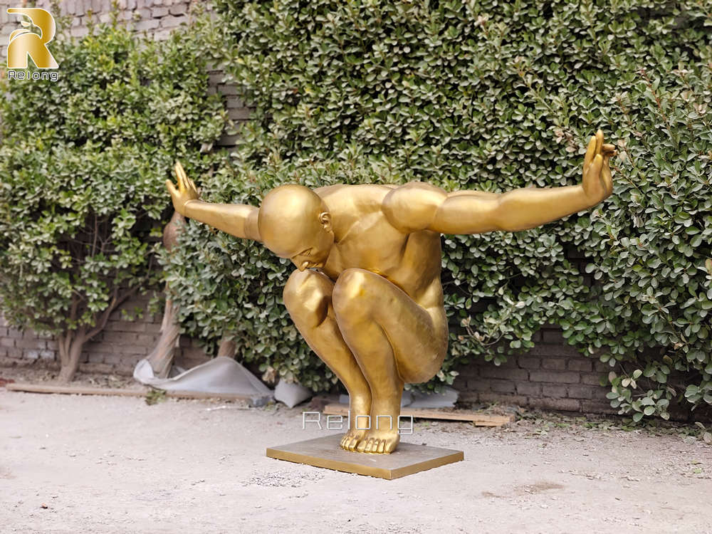 finished diving man sculpture details