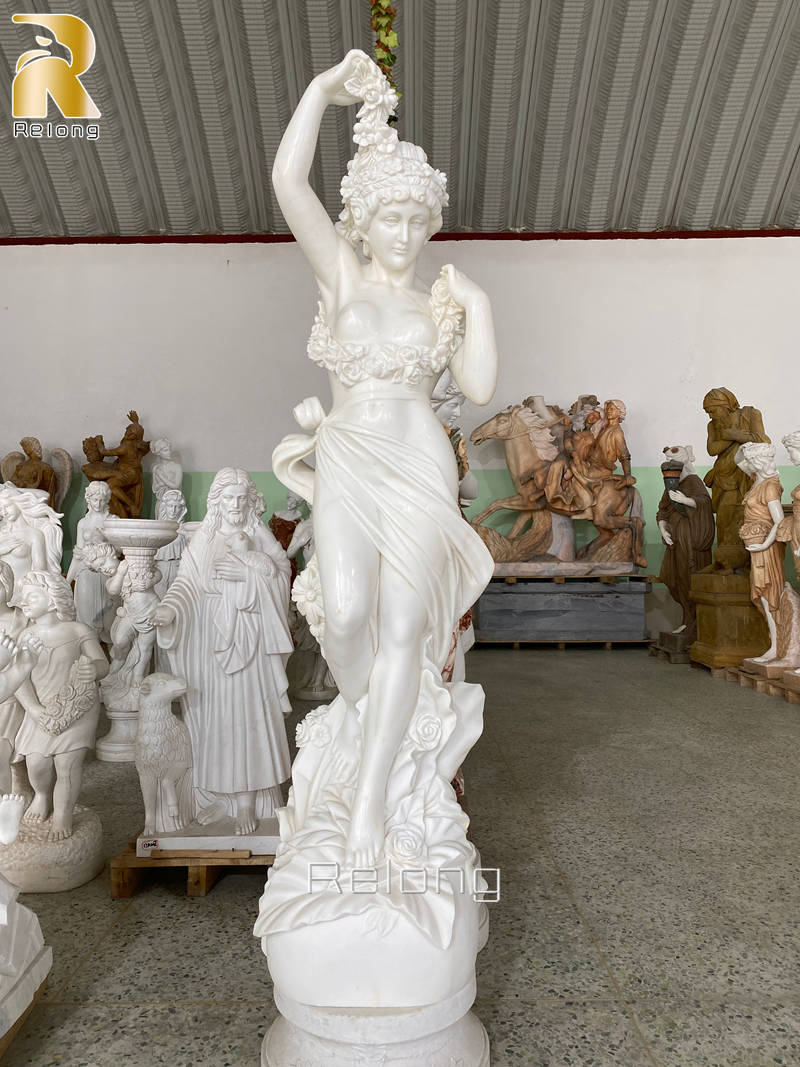 hand carved goddess flora statue