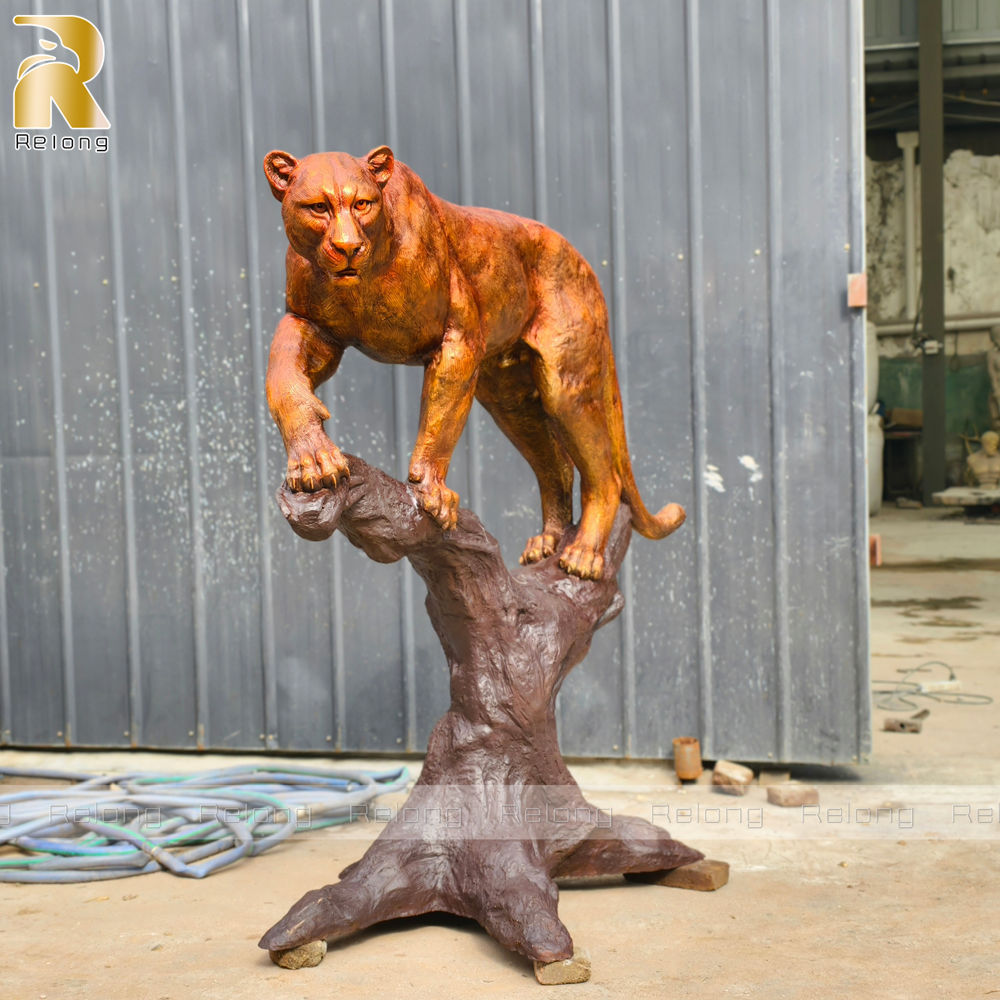 life size bronze cougar statue