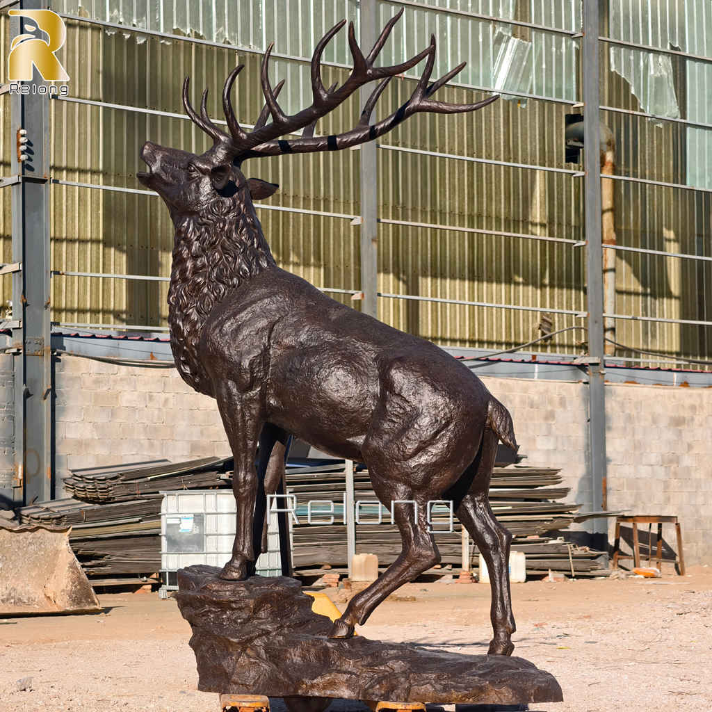 life size bronze stag sculpture