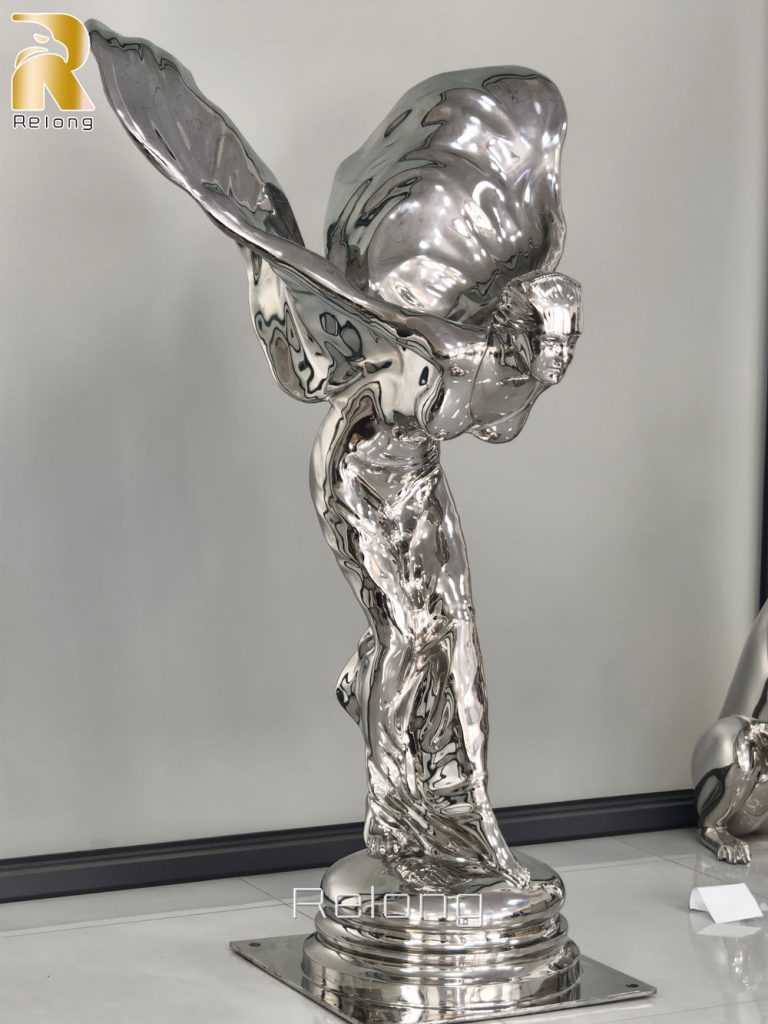 mirror Spirit of Ecstasy sculpture
