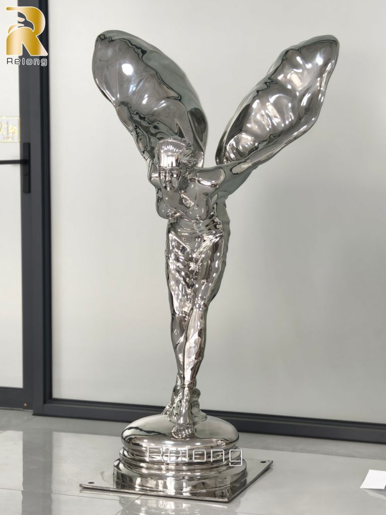 mirror polished Rolls-Royce sculpture
