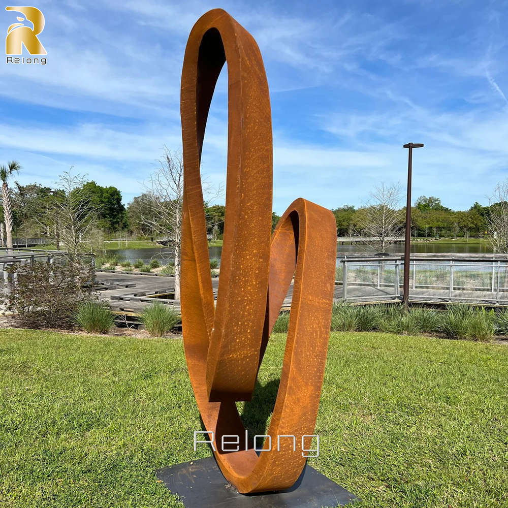 modern corten art sculpture
