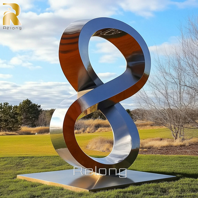 modern stainless steel infinity sculpture