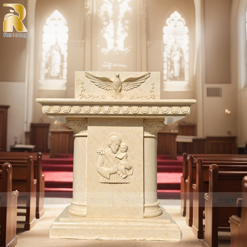 Beige Marble Church Podium for Sale RLMA-010