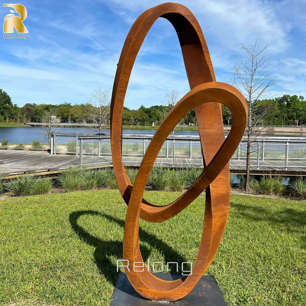 outdoor decorative corten steel sculpture