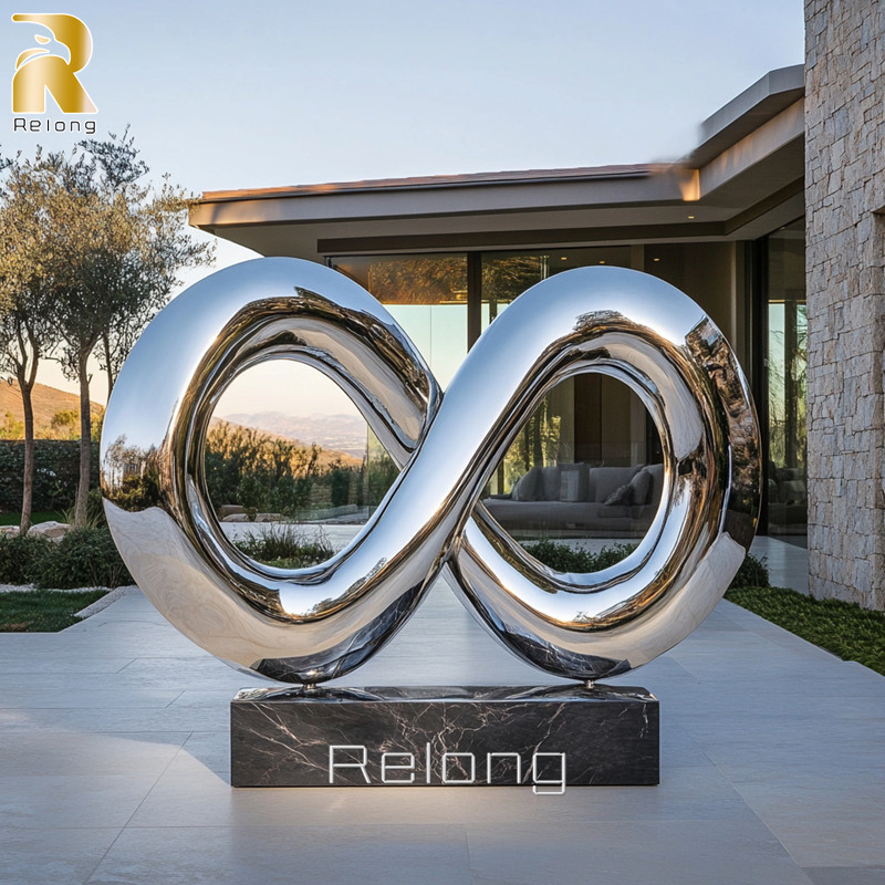 outdoor stainless steel infinity sculpture