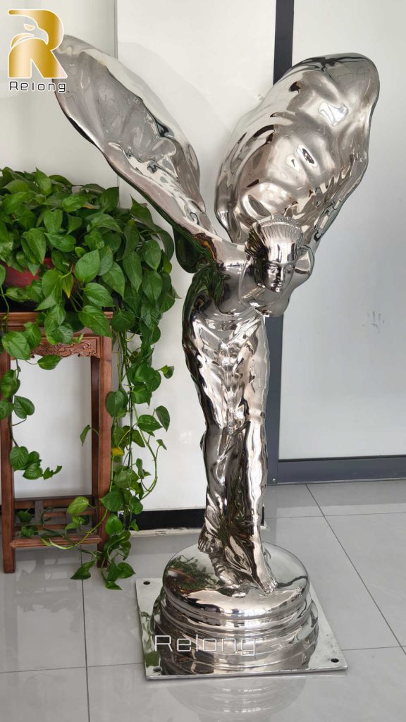 stainless steel Rolls-Royce sculpture