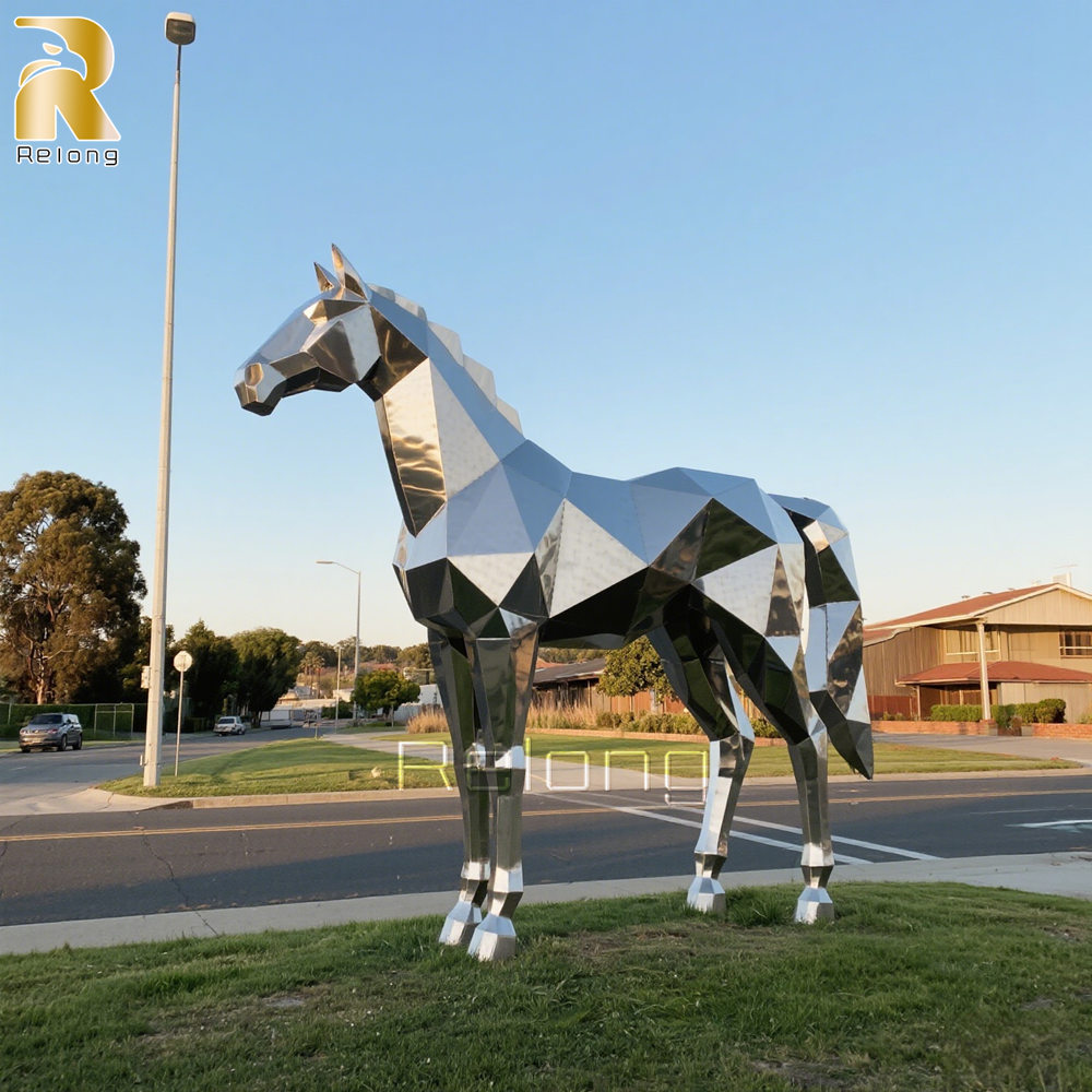 stainless steel horse statue
