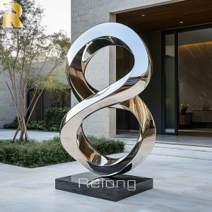 modern stainless steel infinity sculpture