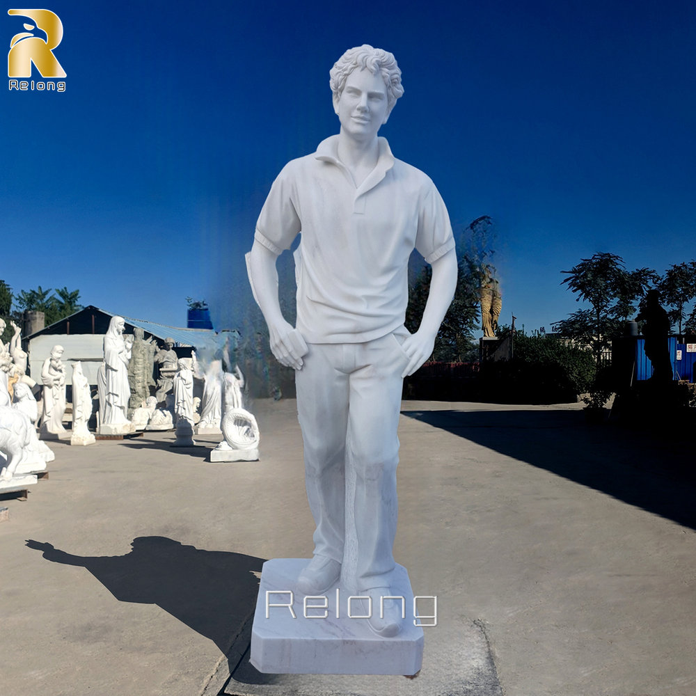 white marble Blessed Carlo statue
