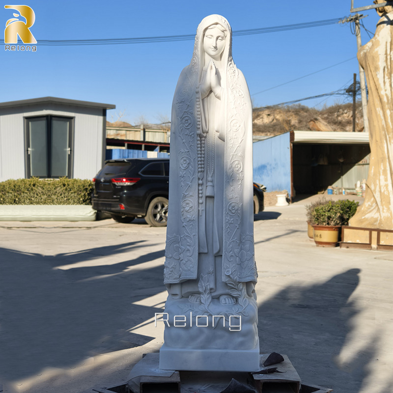 white life size marble mary statue