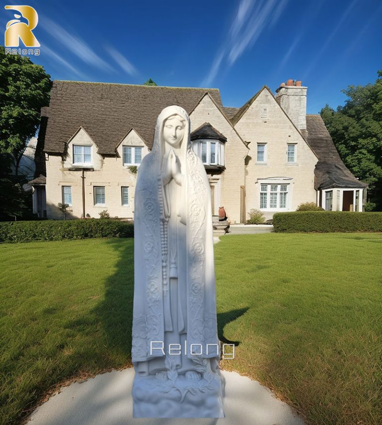 white marble mother mary statue for home decor