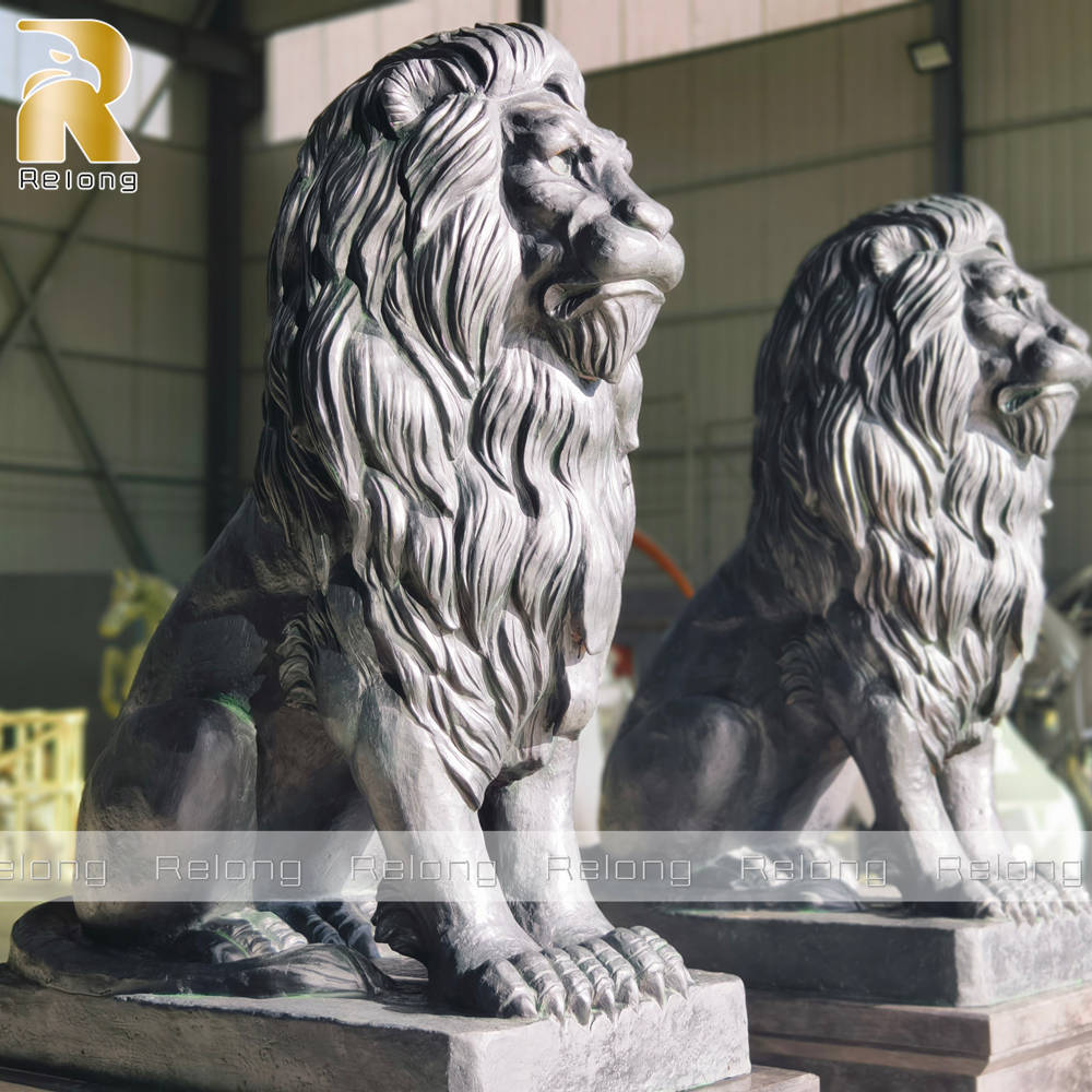 details of bronze lion