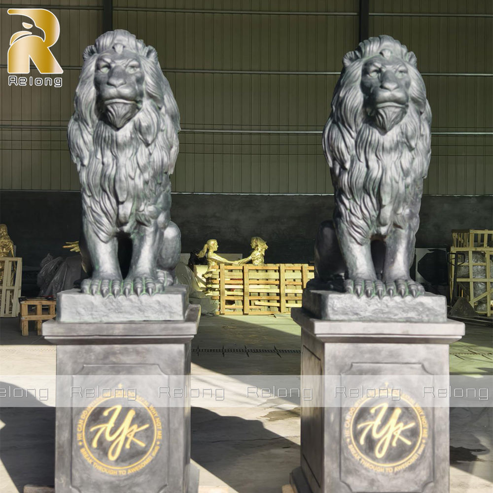 brass casting lion statue