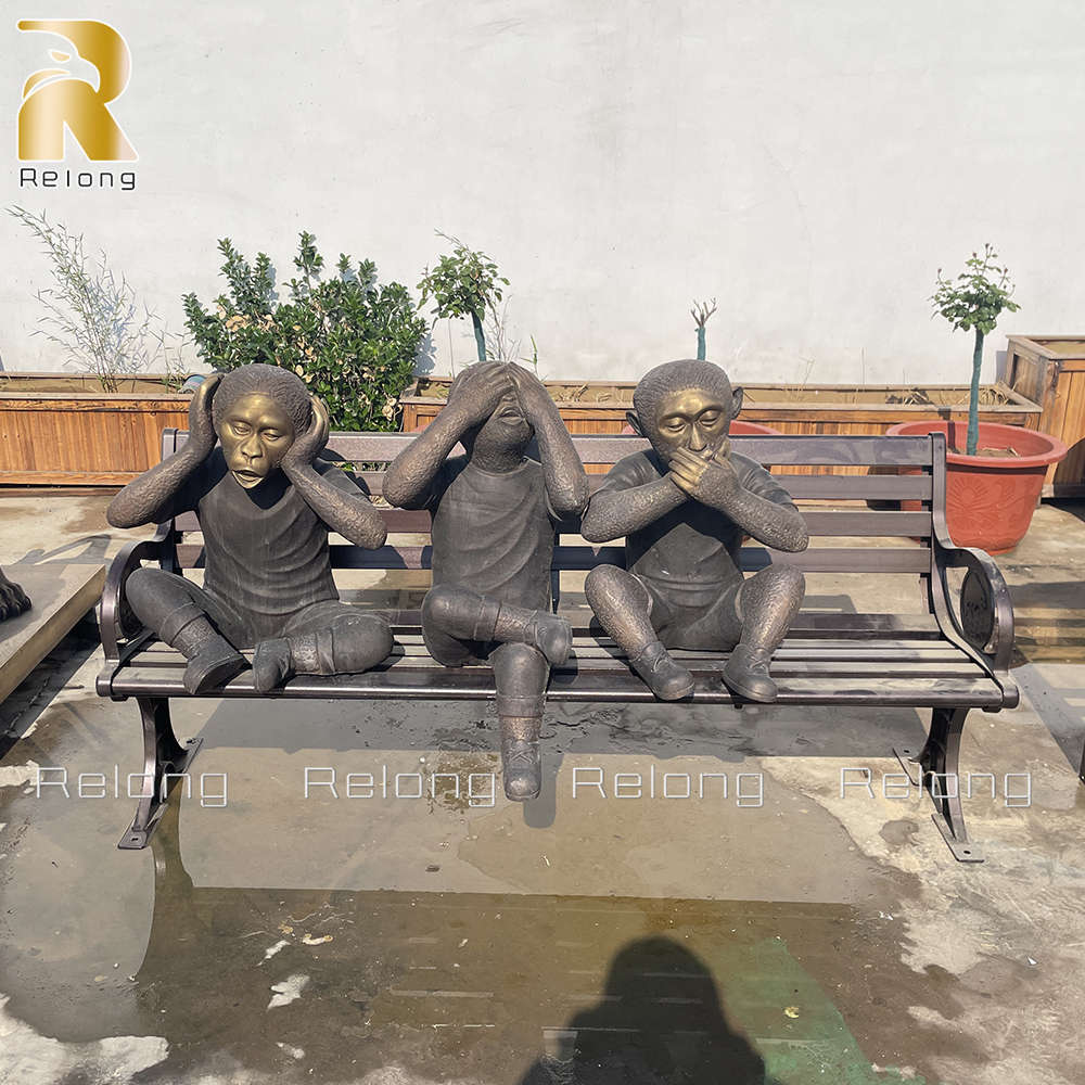 decorative three wise monkeys statue