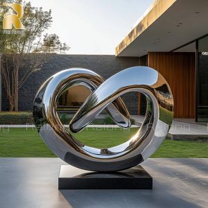 high polished modern steel sculpture